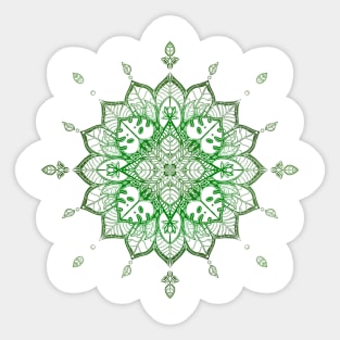 Leafy Mandala burst Sticker